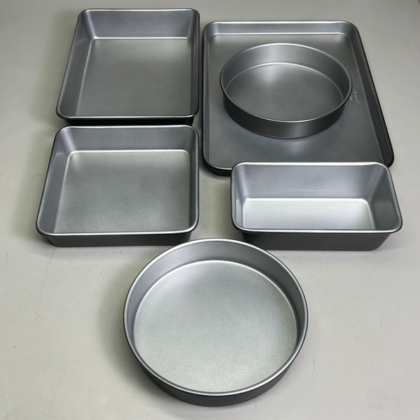 6-Pieces Nonstick Bakeware Set Sz 13.9" X 7.2" X 20", Grey MB-6S
