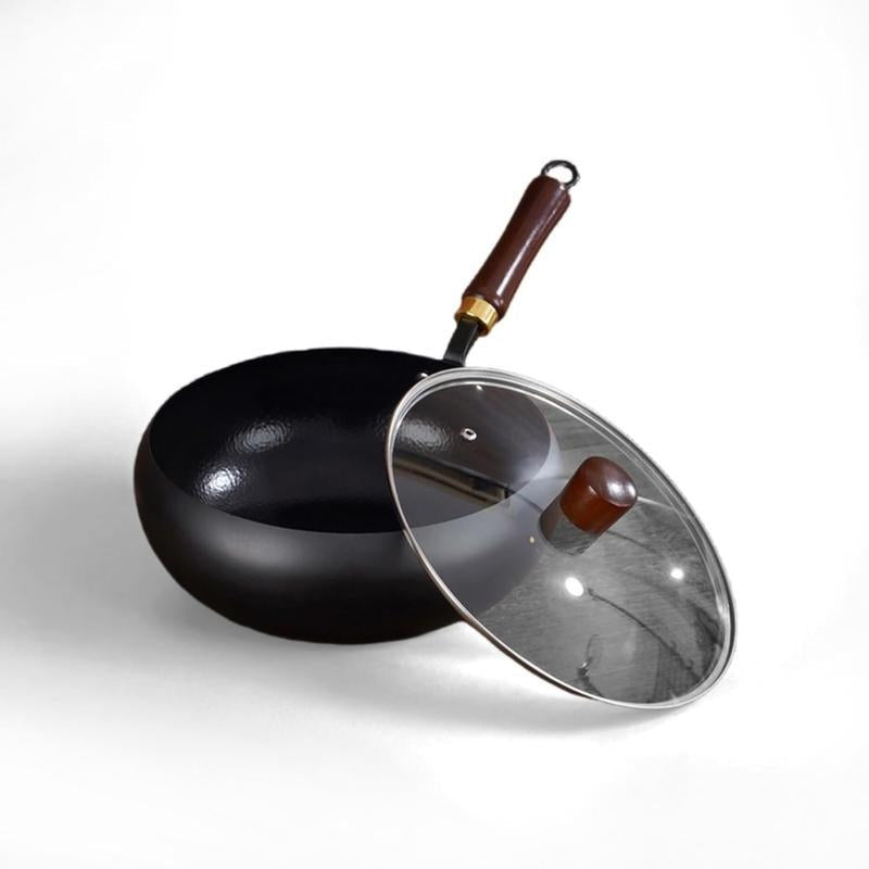 Thick Uncoated Cast Iron Skillet Hand Forged Frying Pan Cookware