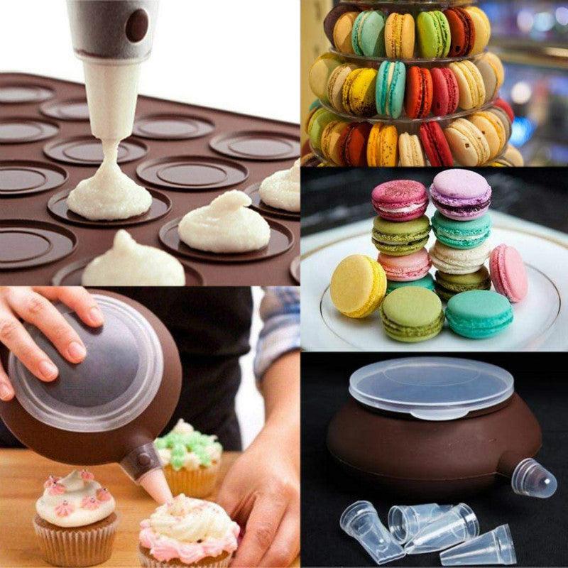 Silicone Macaron Baking Mat Set Non Stick 48 Capacity Reusable