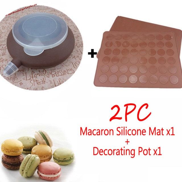 Silicone Macaron Baking Mat Set Non Stick 48 Capacity Reusable