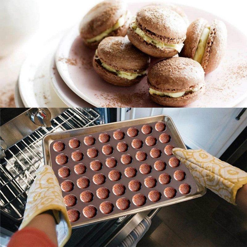 Silicone Macaron Baking Mat Set Non Stick 48 Capacity Reusable