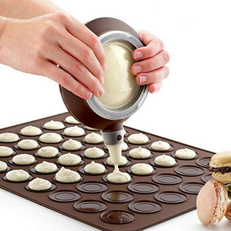 Silicone Macaron Baking Mat Set Non Stick 48 Capacity Reusable