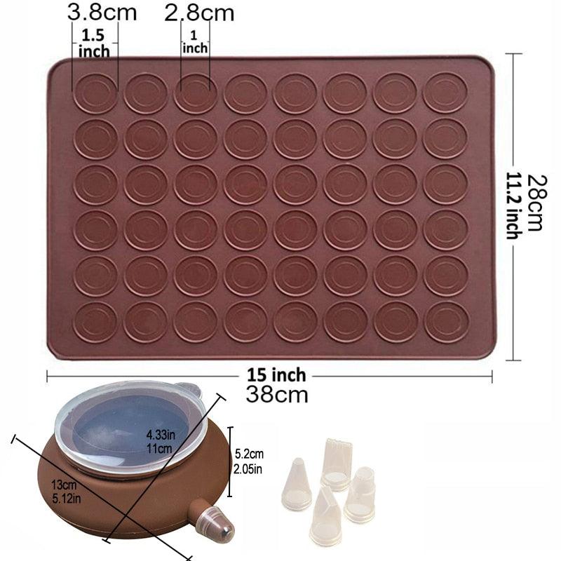 Silicone Macaron Baking Mat Set Non Stick 48 Capacity Reusable