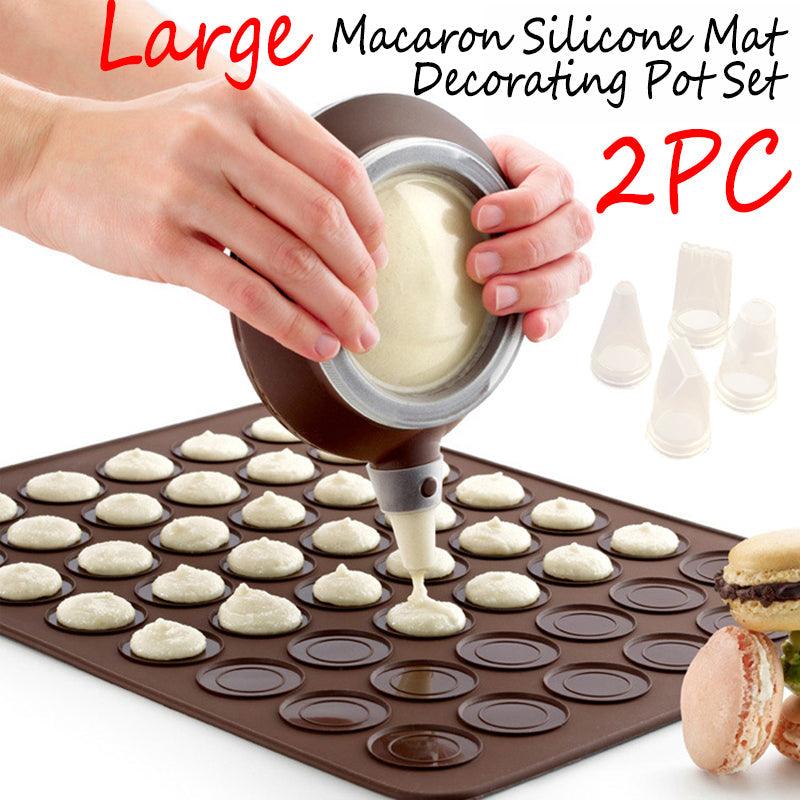 Silicone Macaron Baking Mat Set Non Stick 48 Capacity Reusable