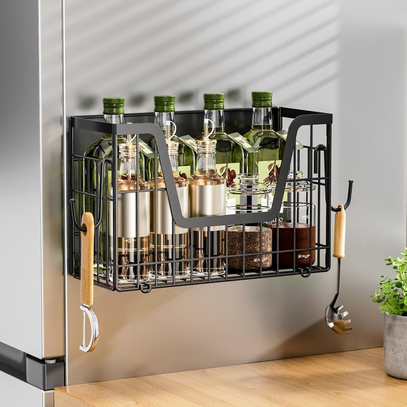 San Dream Magnetic Fridge Shelf Organizer Spice Rack Basket Set