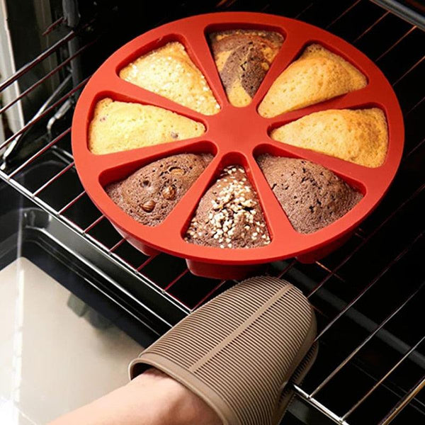 8 Cavity Silicone Cake Mold Baking Pan Pizza Scone Tool