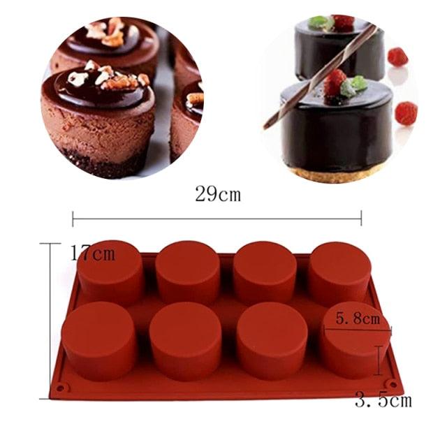 8 Cavity Silicone Cake Mold Baking Pan Pizza Scone Tool