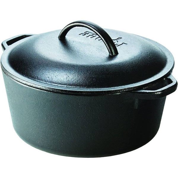 5 Piece Cast Iron Cookware Set Dutch Oven Skillets Griddle