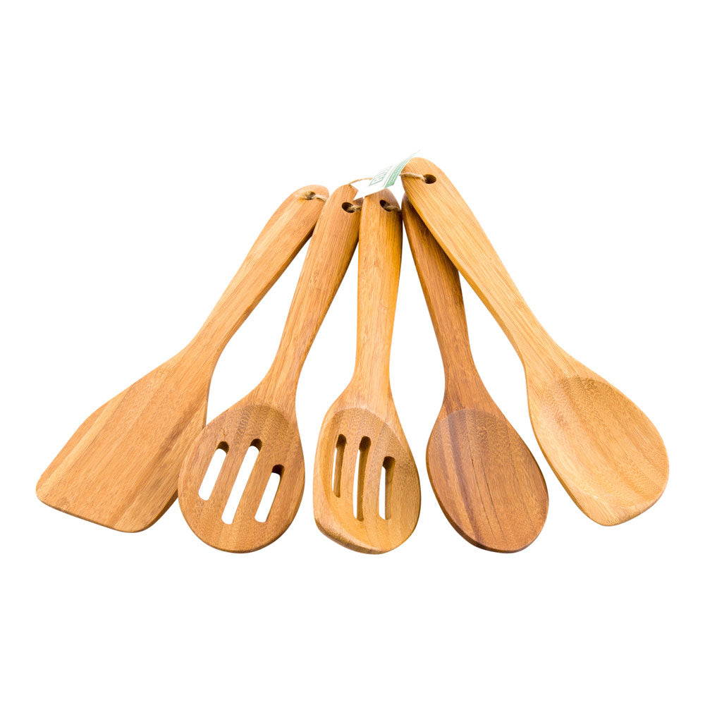 Bamboo Kitchen Utensil Set 5 Piece Eco Friendly Tools