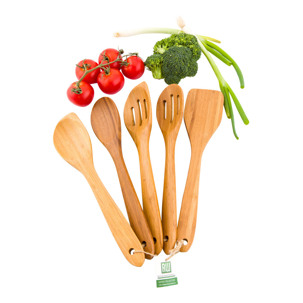 Bamboo Kitchen Utensil Set 5 Piece Eco Friendly Tools