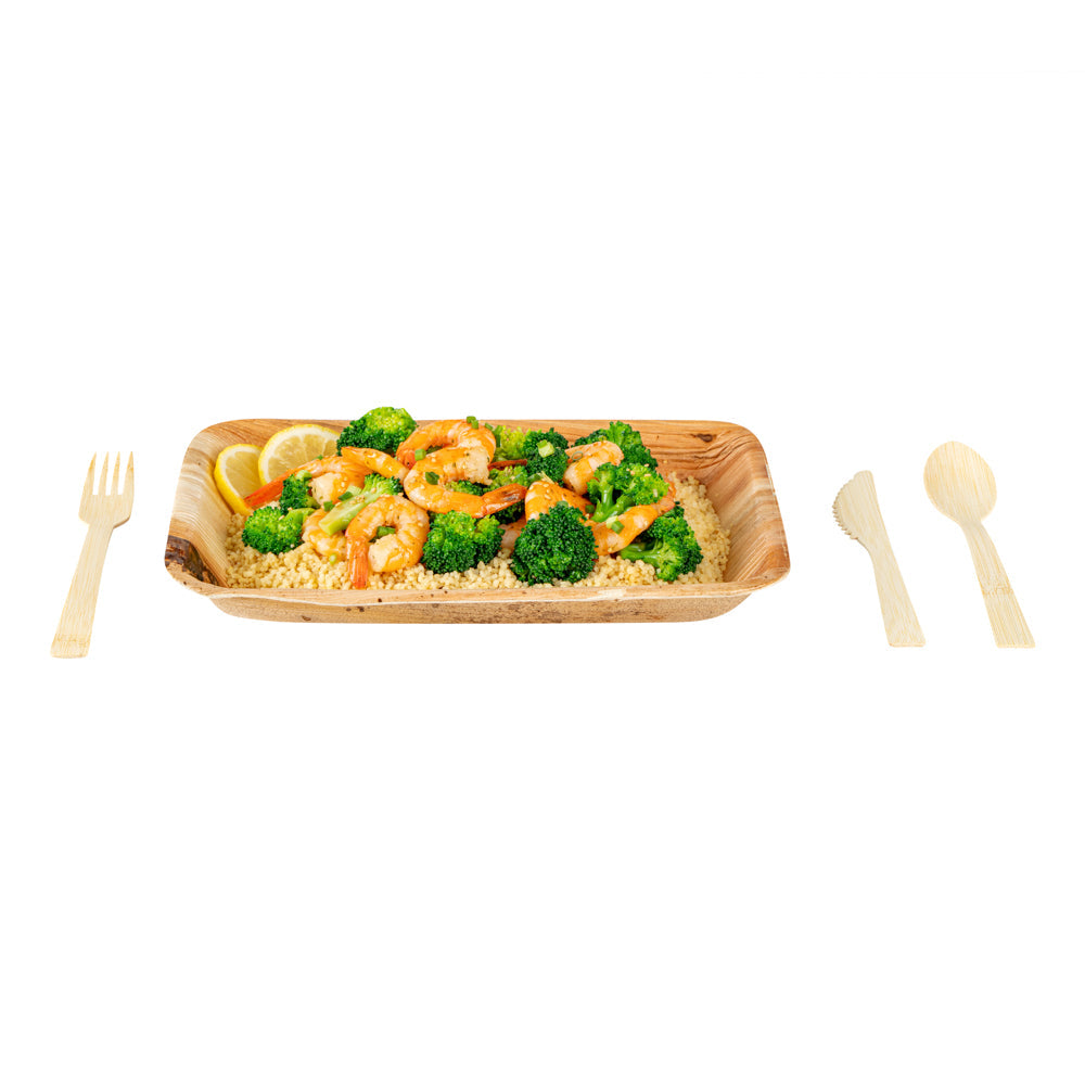 Natural Bamboo Disposable Cutlery Set - 7" - 100 count box