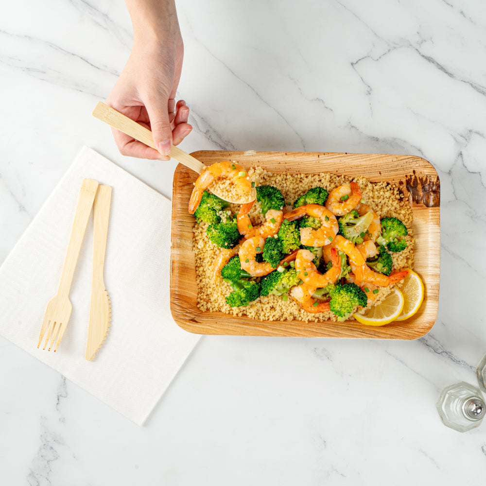 Natural Bamboo Disposable Cutlery Set - 7" - 100 count box