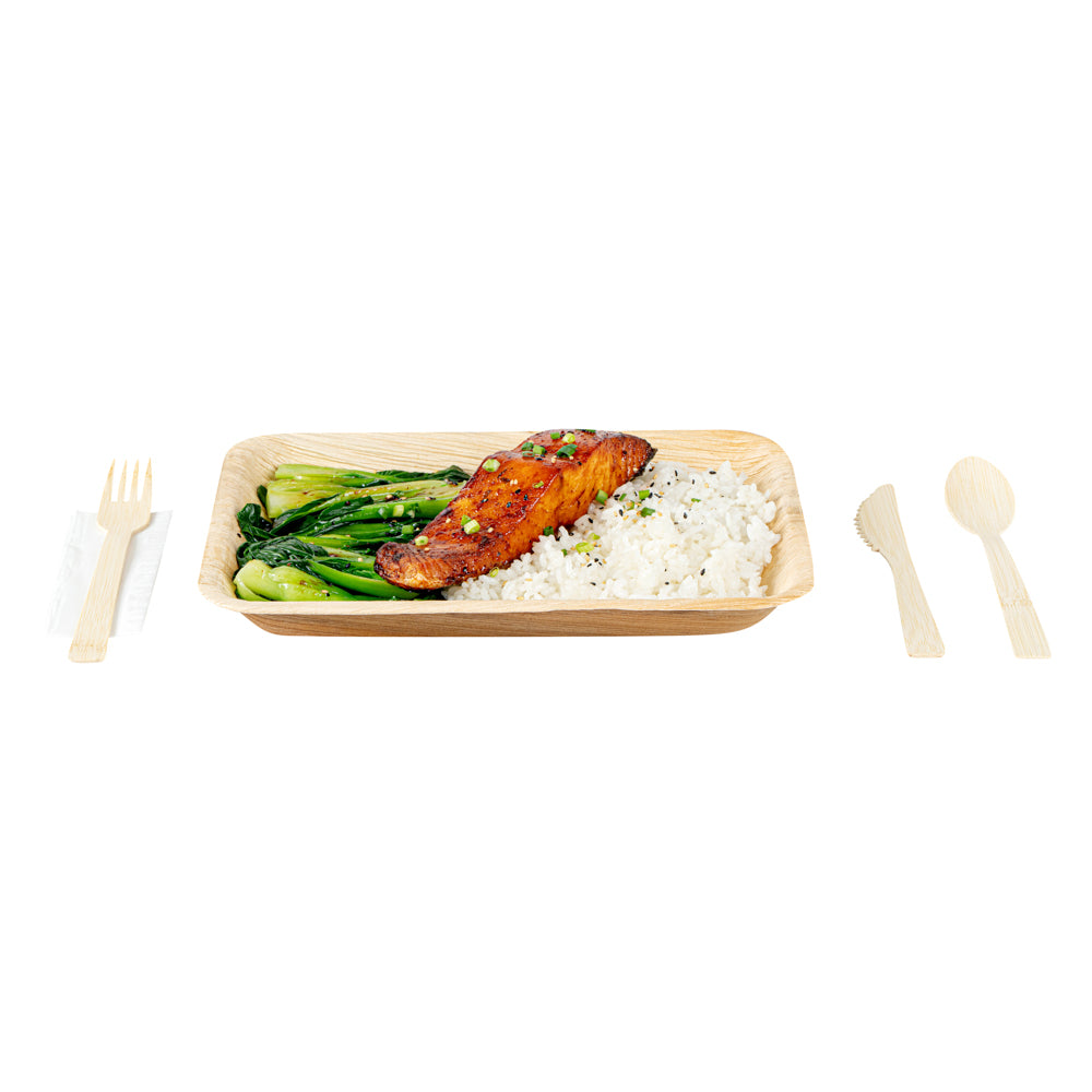 Bamboo Disposable Cutlery Set 7 Inch 50 Count Box