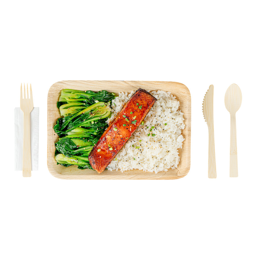 Bamboo Disposable Cutlery Set 7 Inch 50 Count Box