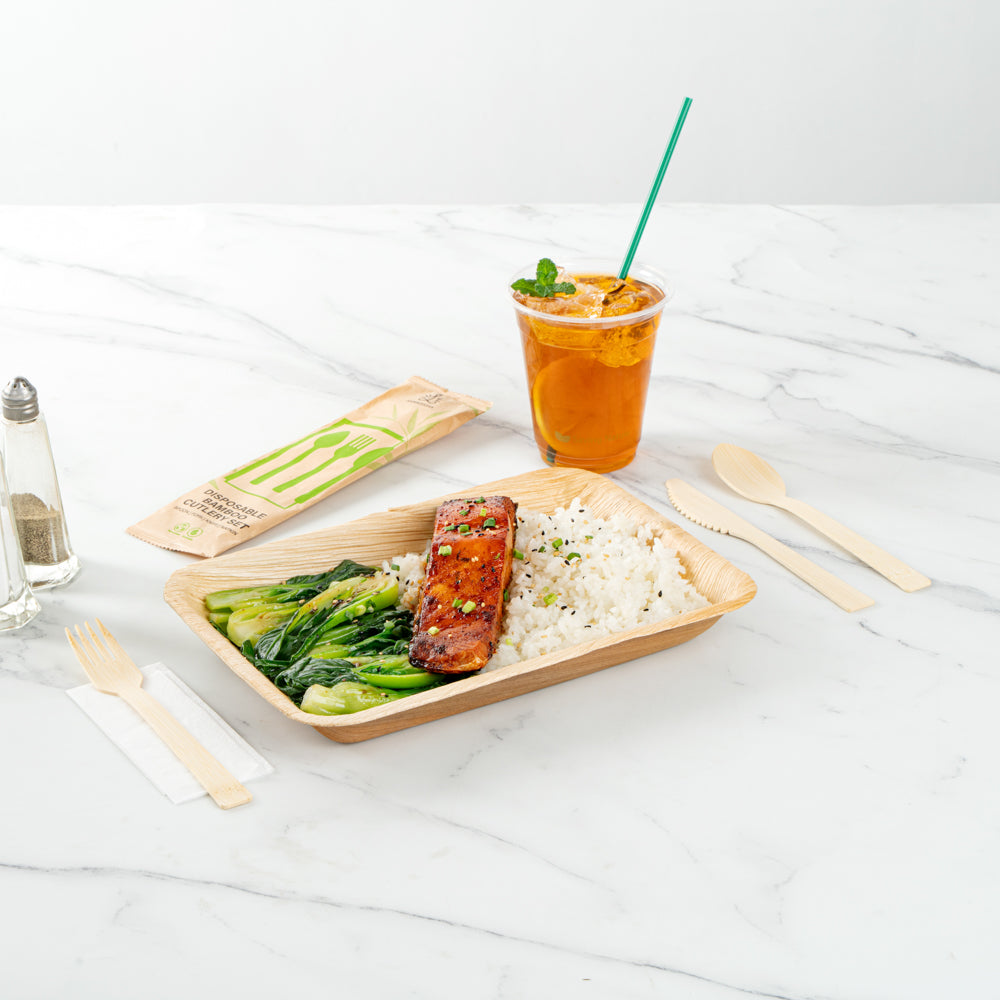 Bamboo Disposable Cutlery Set 7 Inch 50 Count Box
