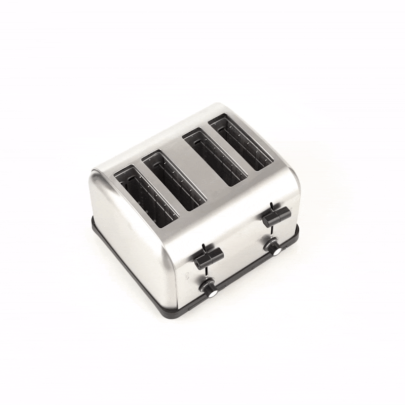 Hi Tek 4 Slice Stainless Steel Commercial Toaster 1.5 Inch Slots