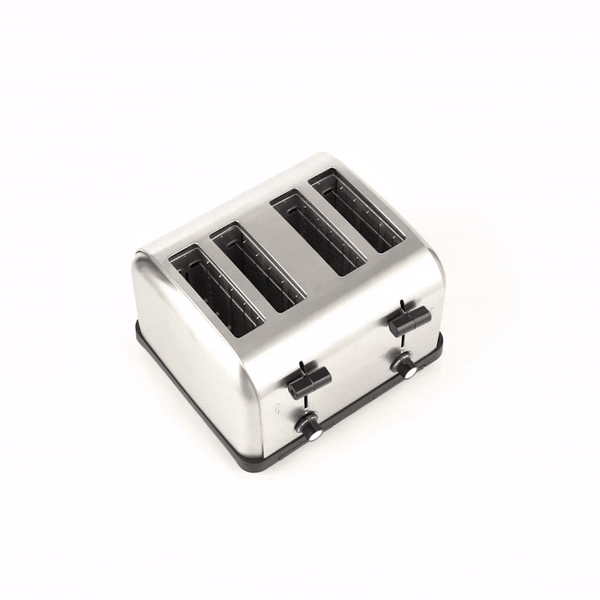 Hi Tek 4 Slice Stainless Steel Commercial Toaster 1.5 Inch Slots