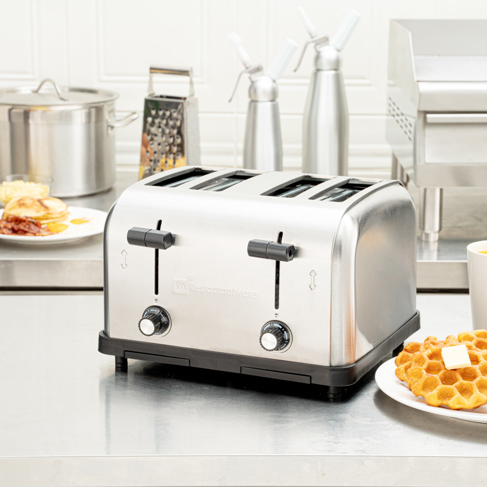 Hi Tek 4 Slice Stainless Steel Commercial Toaster 1.5 Inch Slots