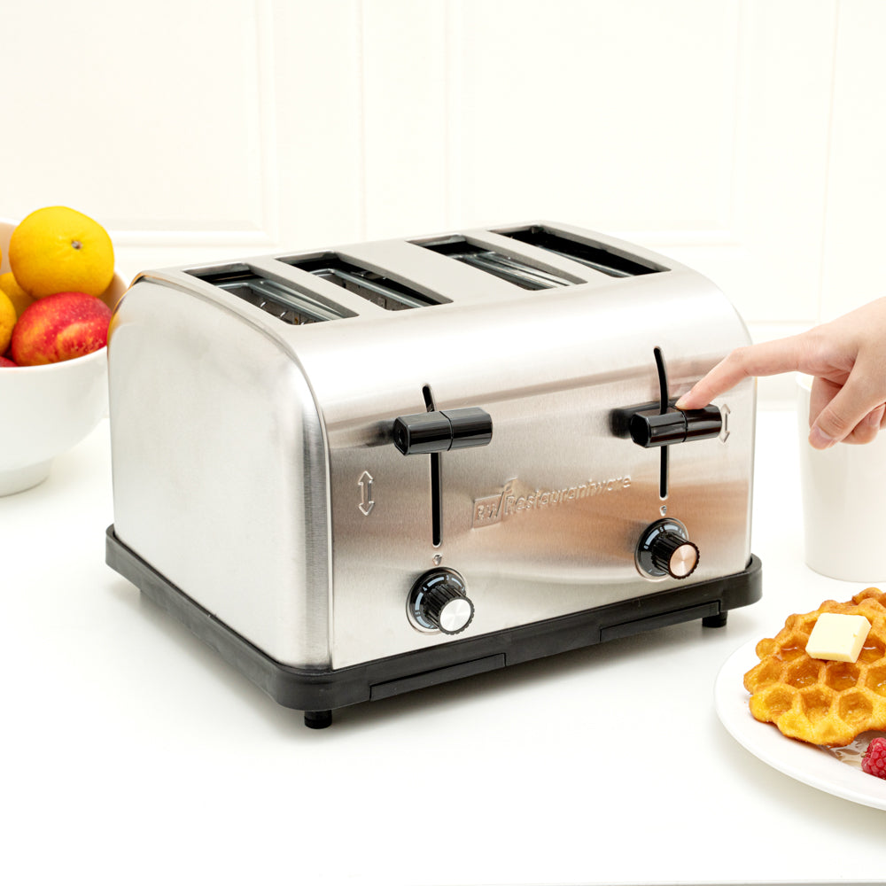 Hi Tek 4 Slice Stainless Steel Commercial Toaster 1.5 Inch Slots