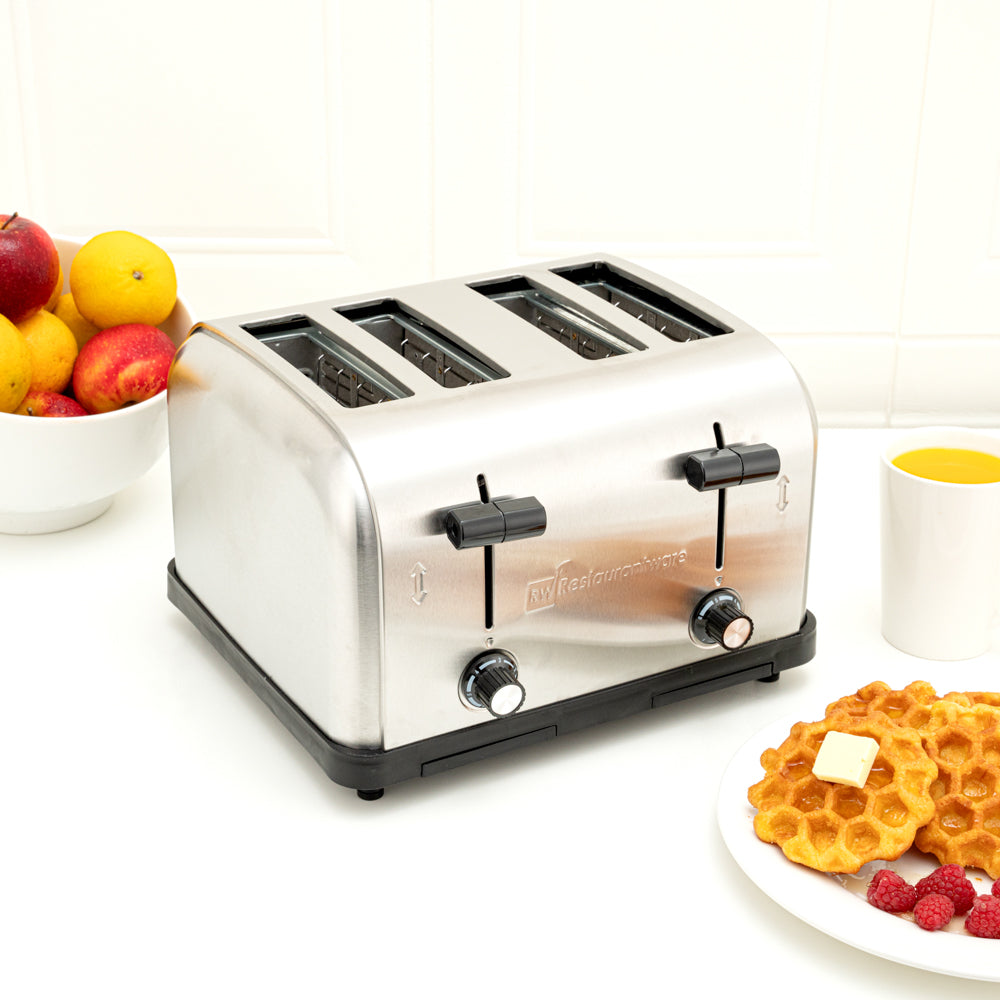 Hi Tek 4 Slice Stainless Steel Commercial Toaster 1.5 Inch Slots