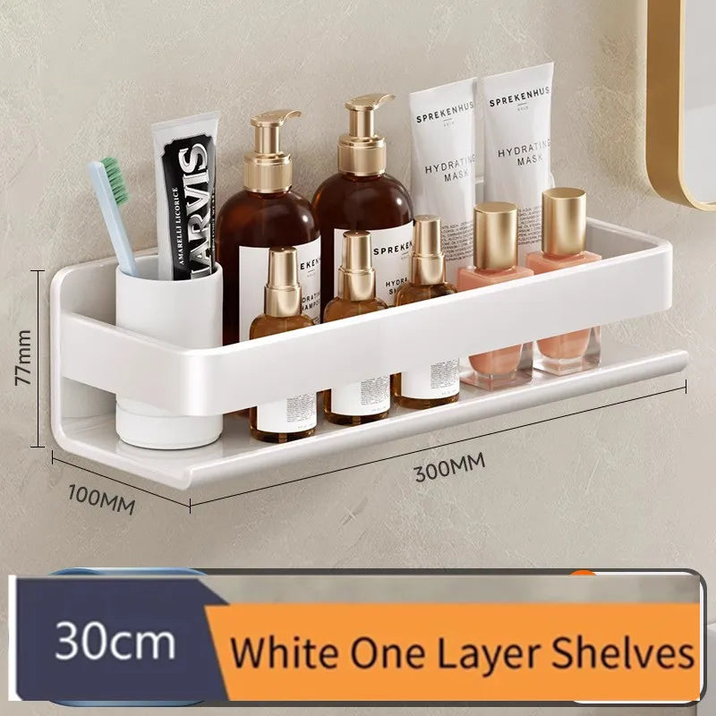 Wall Mounted Bathroom Shelf Spice Rack Organizer Storage Kitchen Rack