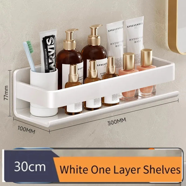 Wall Mounted Bathroom Shelf Spice Rack Organizer Storage Kitchen Rack
