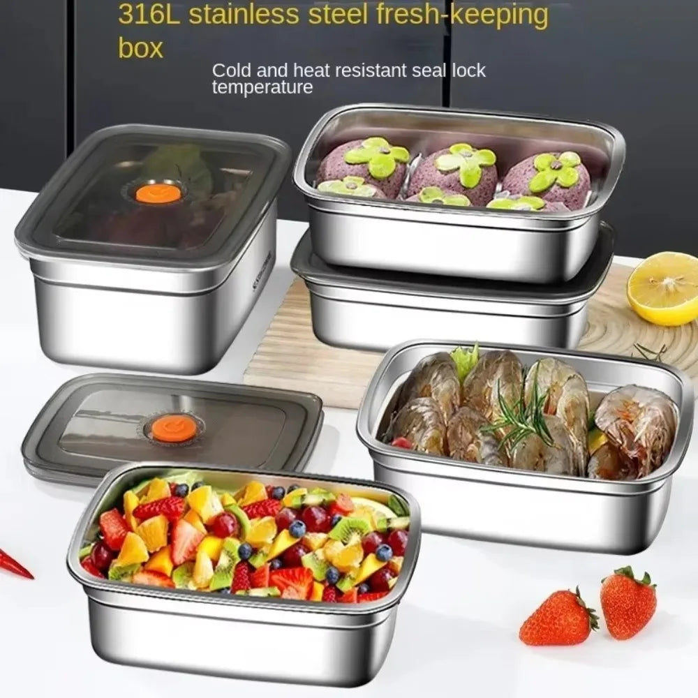 Stainless Steel Camping Lunch Box Large Capacity Leak Proof Container