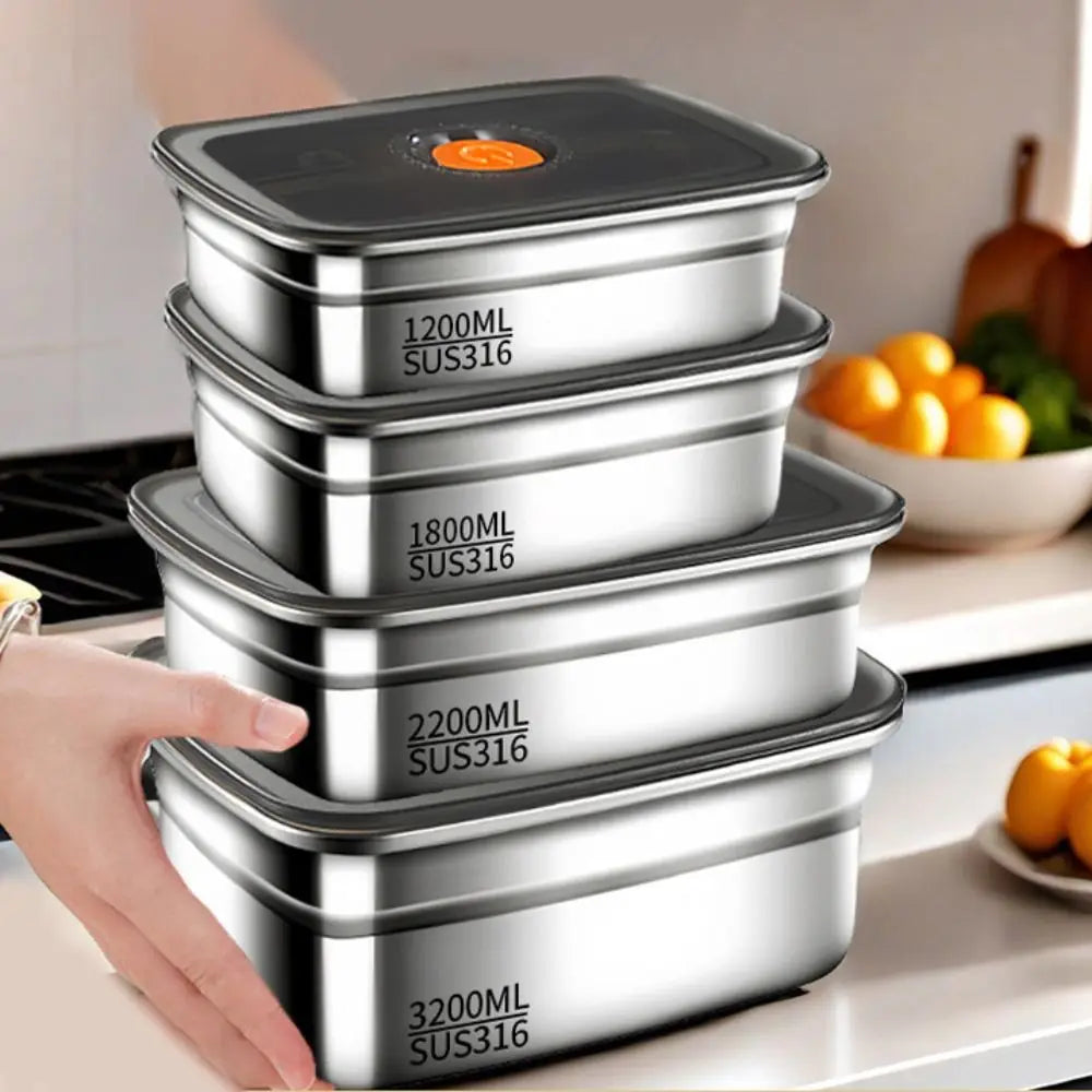 Stainless Steel Camping Lunch Box Large Capacity Leak Proof Container