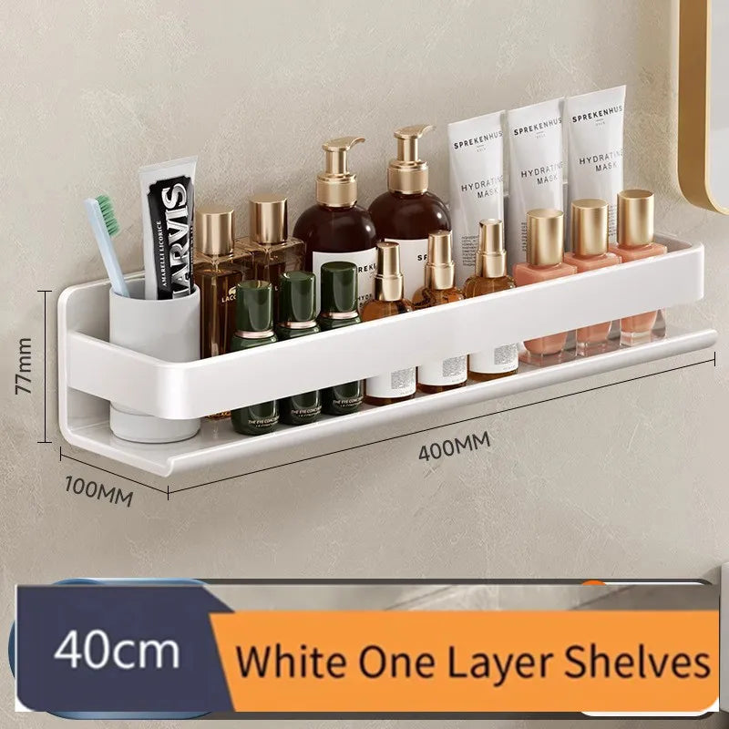 Wall Mounted Bathroom Shelf Spice Rack Organizer Storage Kitchen Rack