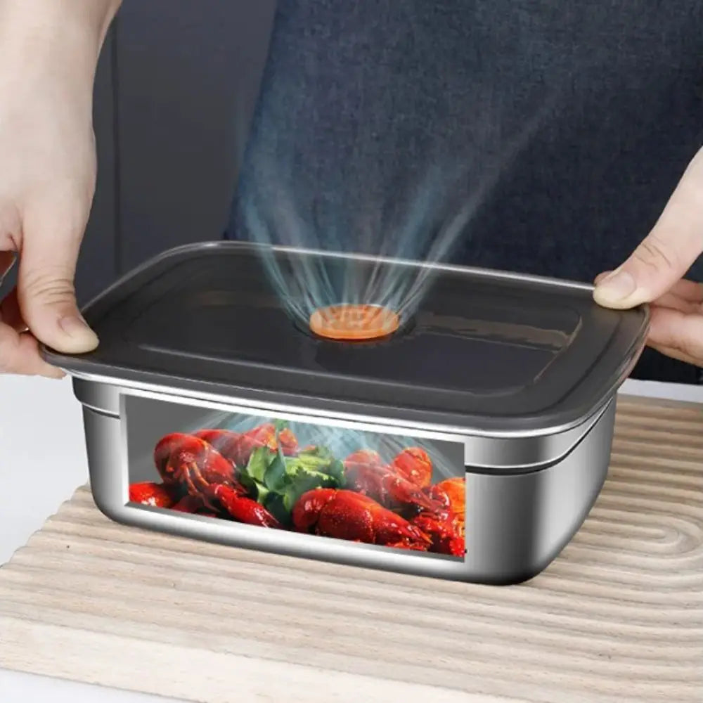 Stainless Steel Camping Lunch Box Large Capacity Leak Proof Container