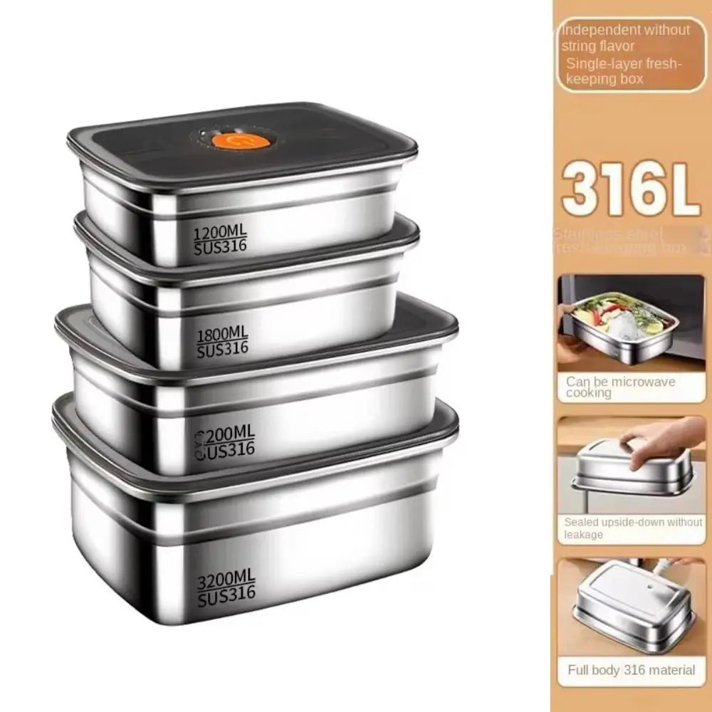 Stainless Steel Camping Lunch Box Large Capacity Leak Proof Container