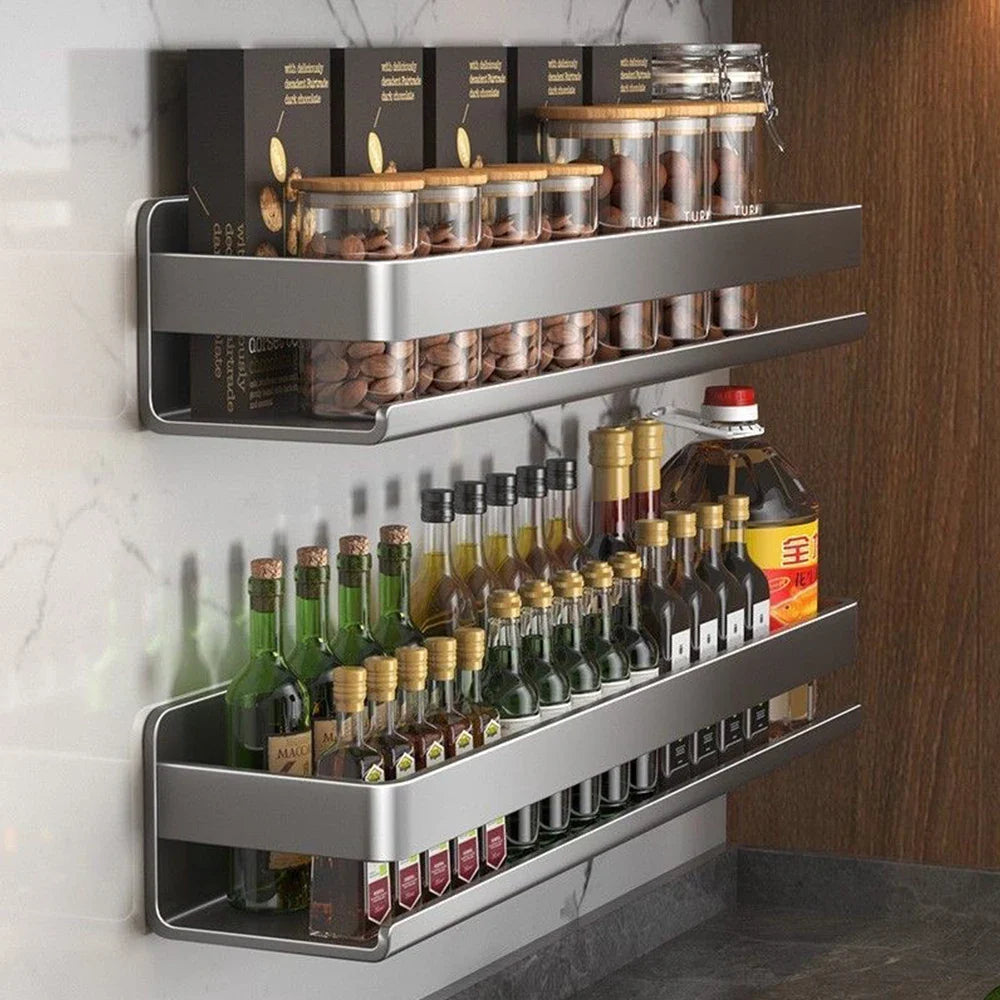 Wall Mounted Bathroom Shelf Spice Rack Organizer Storage Kitchen Rack