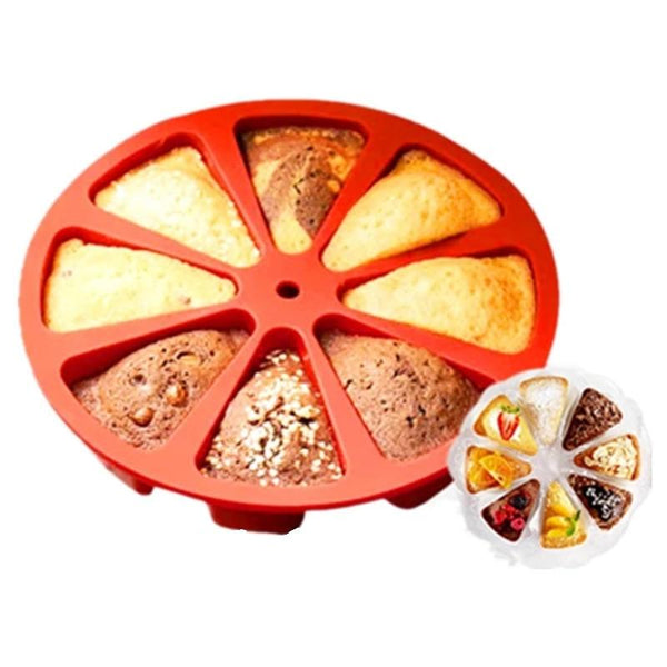 8 Cavity Silicone Cake Mold Baking Pan Pizza Scone Tool