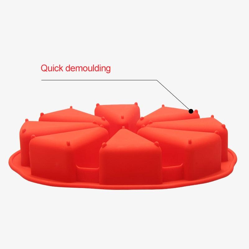 8 Cavity Silicone Cake Mold Baking Pan Pizza Scone Tool