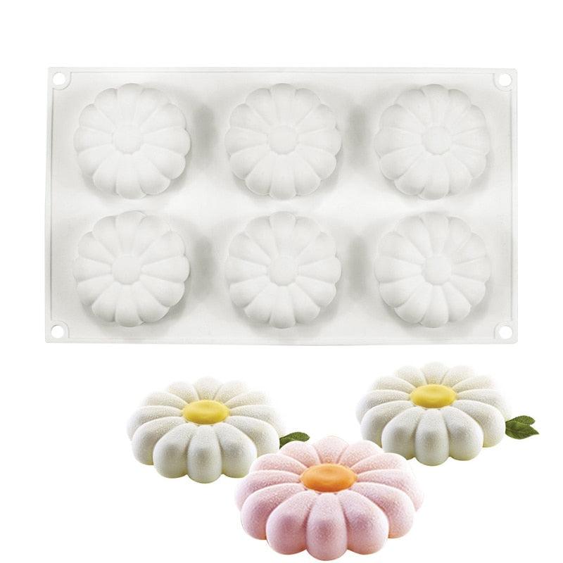 Silicone Daisy Flower Cake Mold Dessert Mousse Baking Bakeware Set