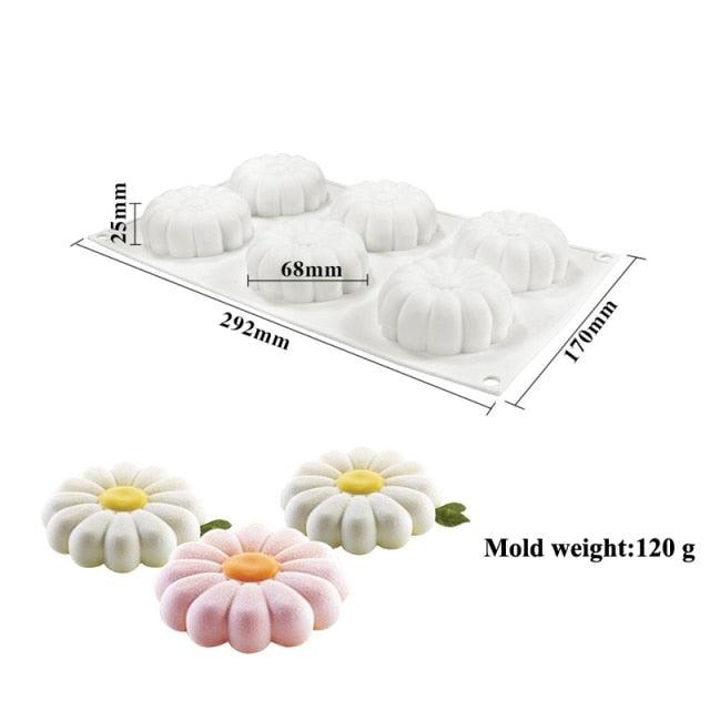 Silicone Daisy Flower Cake Mold Dessert Mousse Baking Bakeware Set