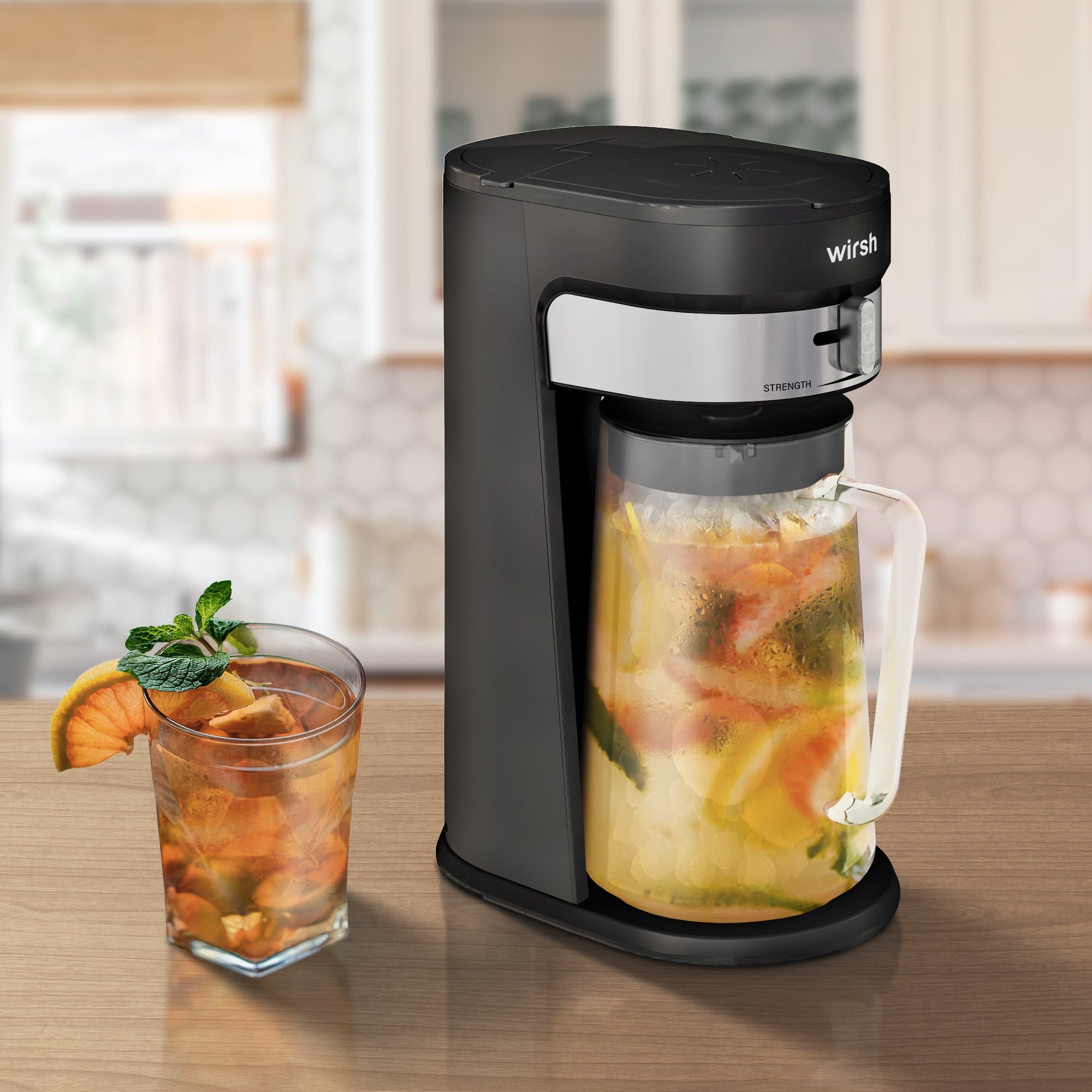 Wirsh Iced Coffee and Tea Maker 85 Ounce Pitcher Strength Control